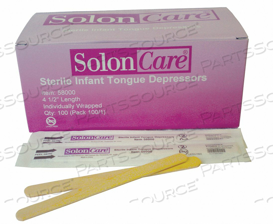 OEM#: MITS173000ДЕПРЕССОР ДЛЯ ЯЗЫКА СТЕРИЛЬНЫЙ 4-1/2 ДЮЙМА PK100 от Unimed-Midwest, INC