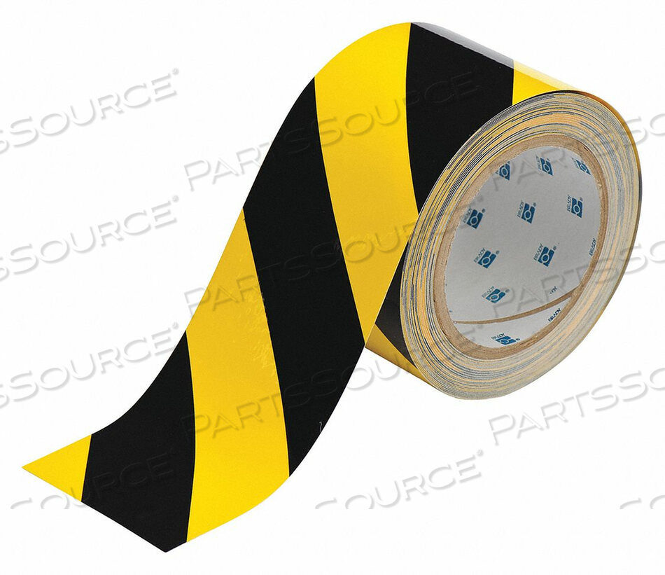 OEM#: 104347TOUGHSTRIPE 104347 ЛЕНТА ДЛЯ РАЗМЕТКИ ПОЛА, ПУСТАЯ, 3 ДЮЙМА ШИРИНА X 100 ФУТОВ ДЛИНА, ЧЕРНАЯ/ЖЕЛТАЯ, ПОЛИЭСТЕР/КЛЕЙ от Brady Americas