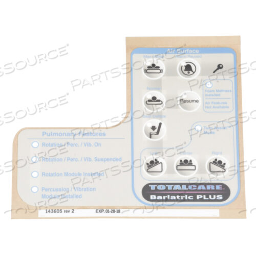 OEM#: 143605ЭТИКЕТКА, ЛЕГОЧНЫЙ HD PAN от Hillrom