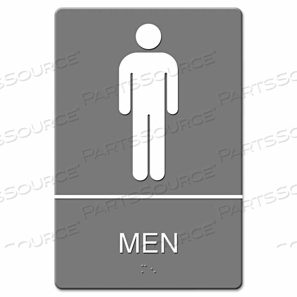 OEM#: 4817ADA ЗНАК, СИМВОЛ МУЖСКОГО ТУАЛЕТА С ТАКТИЛЬНОЙ ГРАФИКОЙ, ЛИТОЙ ПЛАСТИК, 6 X 9, СЕРЫЙ от HeadLine Sign