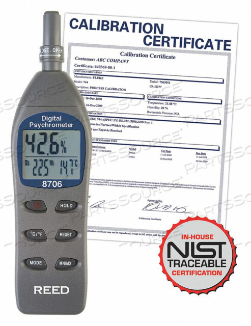 OEM#: 8706-NISTПСИХРОМЕТР ЦИФРОВОЙ NIST CERT от Reed Instruments