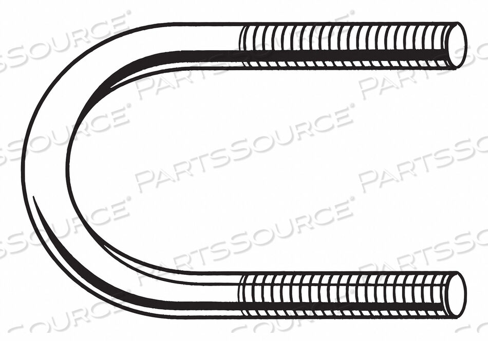 OEM#: U17243.025.0077U-BOLT ROUND BEND ST 1/4-20 2-1/4IN PK10 от Fabory