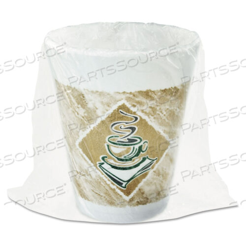 CAFE G FOAM HOT/COLD CUPS, 8 OZ, BROWN/GREEN/WHITE, INDIVIDUALLY WRAPPED, 45/SLEEVE, 20 SLEEVES/CARTON