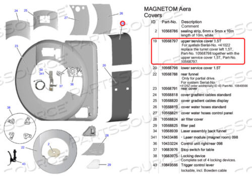 OEM#: 10568797ВЕРХНЯЯ КРЫШКА ОБСЛУЖИВАНИЯ 1.5T от Siemens Medical Solutions