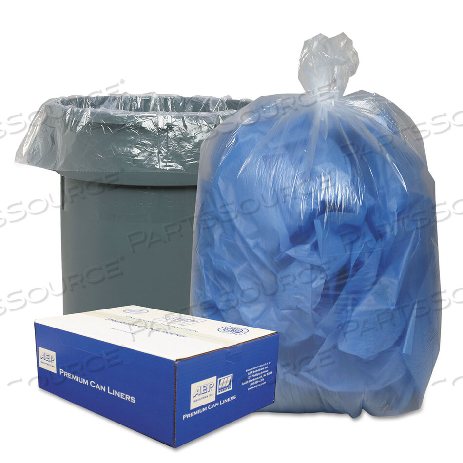 OEM#: WEBBC48LINEAR НИЗКОЙ ПЛОТНОСТИ ВКЛАДЫШИ ДЛЯ БАНОК, 45 ГАЛЛОНОВ, 0,63 МИЛ, 40 X 46, ПРОЗРАЧНЫЕ, 25 ПАКЕТОВ/РУЛОН, 10 РУЛОНОВ/КОРОБКА от Classic Clear