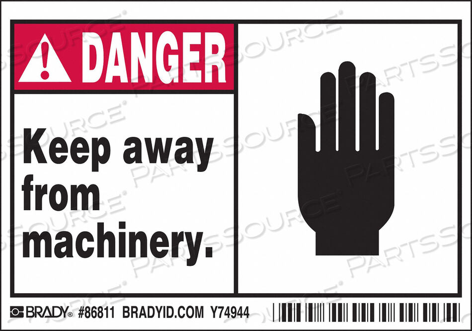 OEM#: 86811ЭТИКЕТКА МАШИНЫ/ОБОРУДОВАНИЯ 3-1/2INHX5INW PK5 от Brady Americas