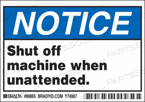 OEM#: 86865ЭТИКЕТКА МАШИНЫ/ОБОРУДОВАНИЯ 3-1/2INHX5INW PK5 от Brady Americas