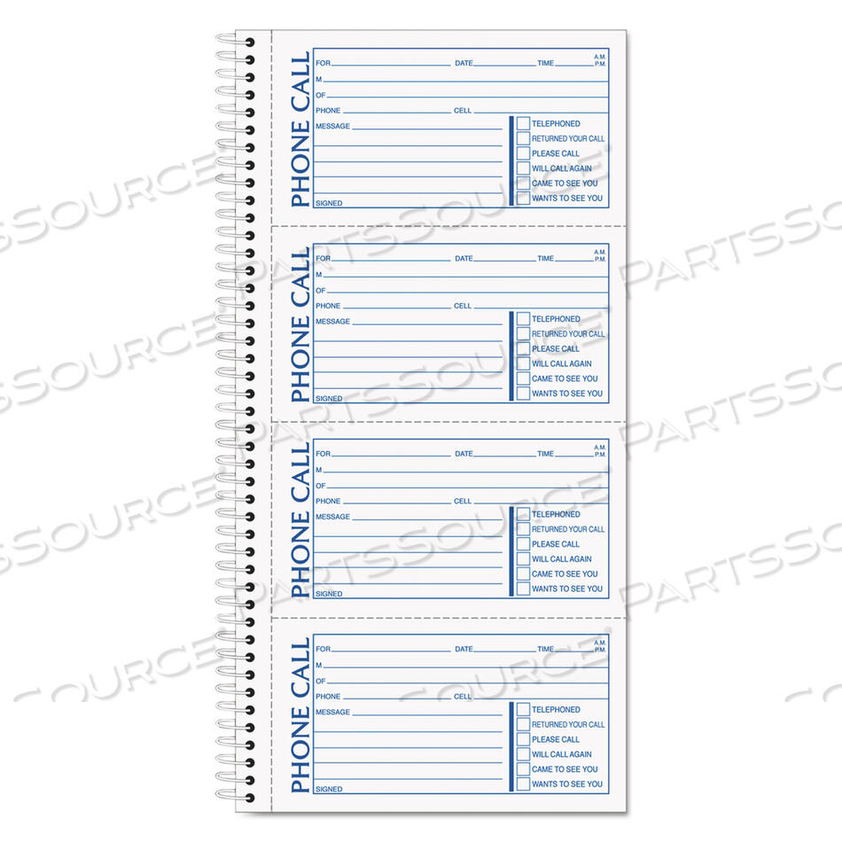 OEM#: 4002КНИГА ДЛЯ ЗАПИСЕЙ В СПИРАЛЬНОМ БРОШЕТЕ, ДВУХЧАСТНАЯ, БЕЗ КОПИРОВАНИЯ, 5 X 2,75, 4 ФОРМЫ/ЛИСТ, ВСЕГО 200 ФОРМ от Tops