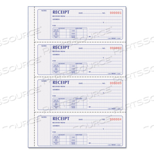 OEM#: 8L806КНИЖКА ДЛЯ ДЕНЕЖНЫХ ЧЕКОВ, МЯГКАЯ ОБЛОЖКА, ДВУХЧАСТНАЯ, БЕЗКОПИРУЮЩАЯ, 7 X 2,75, 4 ФОРМЫ/ЛИСТ, ВСЕГО 200 ФОРМ от Rediform