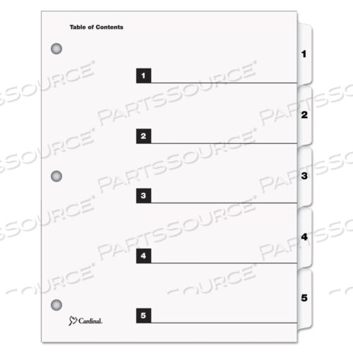 QUICKSTEP ONESTEP ПЕЧАТНОЕ СОДЕРЖАНИЕ И РАЗДЕЛИТЕЛИ, 5 ВКЛАДЫШЕЙ, 1 ДО 5, 11 X 8,5, БЕЛЫЙ, БЕЛЫЕ ВКЛАДЫШИ, 24 НАБОРА
