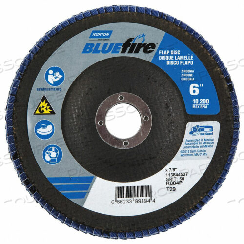OEM#: 66623399194H7383 ЛЕПЕСТКОВЫЙ ДИСК 6 ДЮЙМОВ X 60 ЗЕРНИСТОСТЬ 7/8 от Norton | Saint-Gobain Abrasives