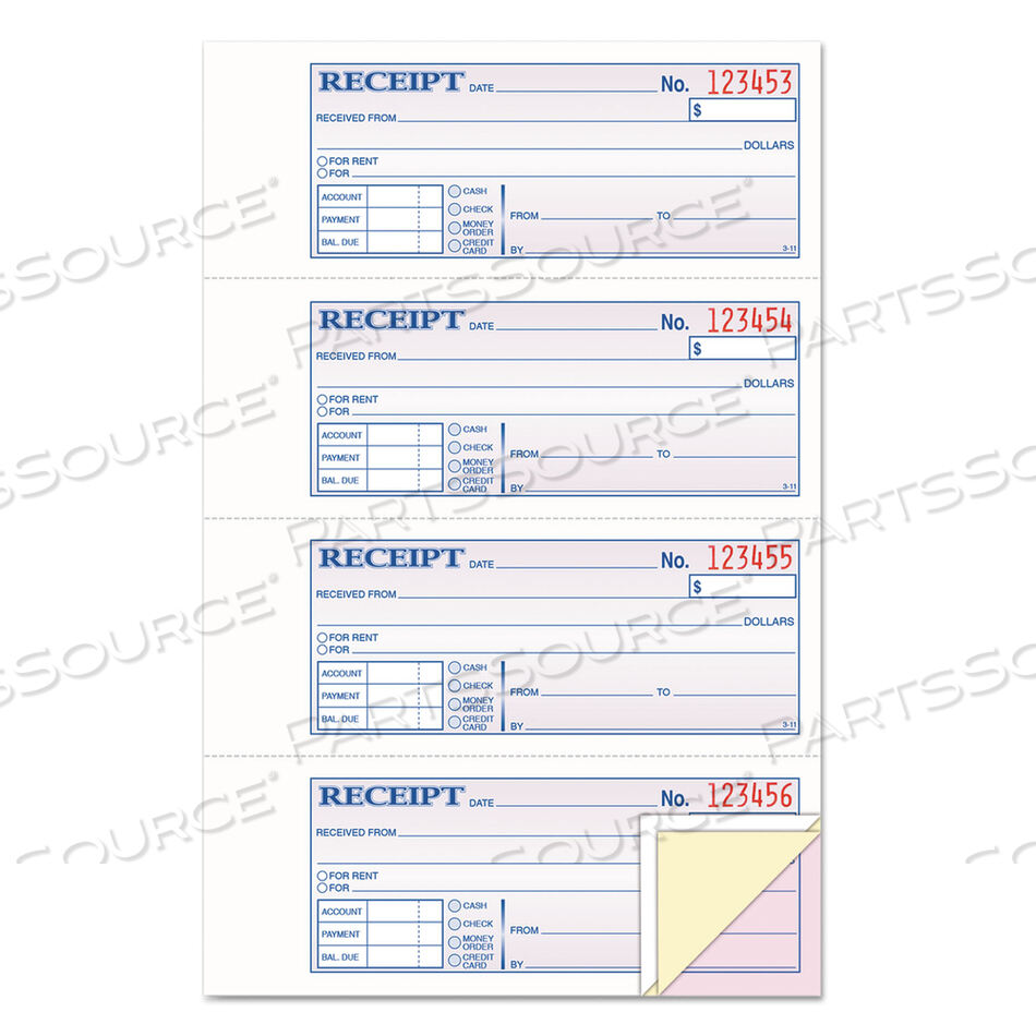 OEM#: 46808КНИГА ЧЕКОВ ДЛЯ ДЕНЕГ И АРЕНДЫ, СЧЕТА + ПЛАТЕЖНЫЕ РАЗДЕЛЫ, ТРЕХЧАСТНАЯ, БЕЗКОПИРУЮЩАЯ, 7,13 X 2,75, 4 ФОРМЫ/ЛИСТ, ВСЕГО 100 ФОРМ от Tops