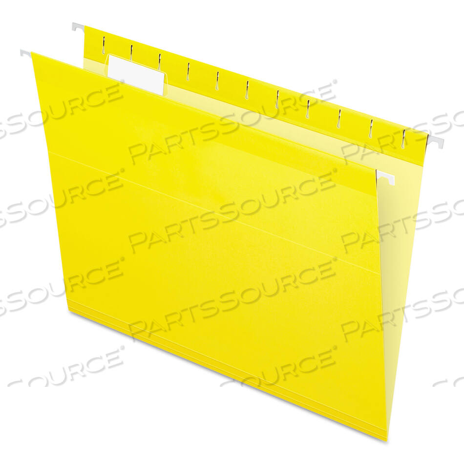 OEM#: 04152 1/5 ЖЕЛТЫЕ УСИЛЕННЫЕ ПОДВЕСНЫЕ ПАПКИ, ФОРМАТ LETTER, С ВЫРЕЗНЫМИ ЯЗЫКАМИ ШИРИНОЙ 1/5, ЖЕЛТЫЕ, 25 ШТ./КОРОБКА от Esselte Pendaflex Corp.