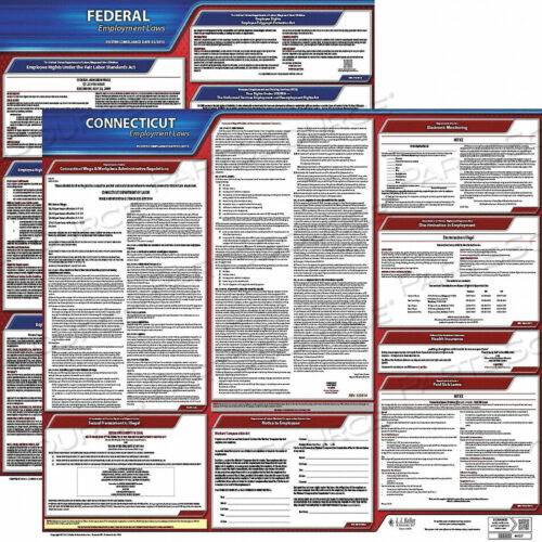 OEM#: 100-CT-1LABORLAW ПЛАКАТ FED/STA CT ENG 20INH 1YR от J.J. Keller & Associates