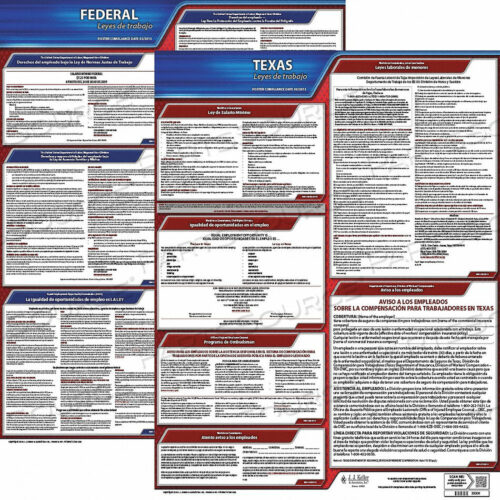 OEM#: 200-TXWC-KLABOR НАБОР ПЛАКАТОВ ПО ПРАВУ TX SPANISH 27 ДЮЙМОВ W от J.J. Keller & Associates