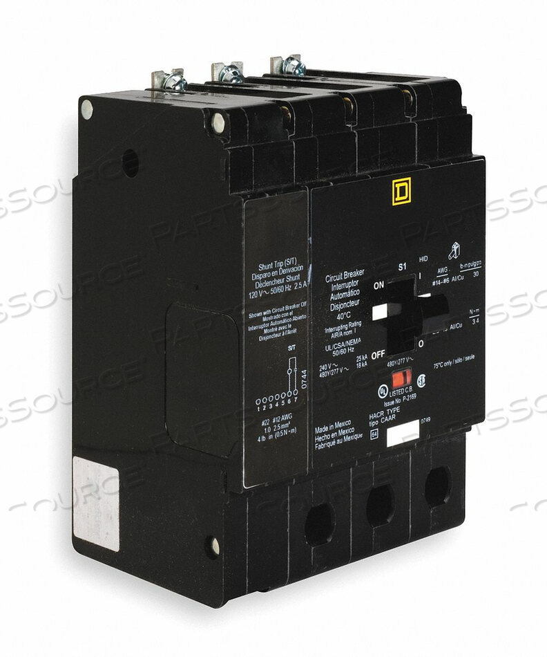 OEM#: EDB34100S АВТОМАТИЧЕСКИЙ ВЫКЛЮЧАТЕЛЬ 100A БОЛТ НА 277/480 В 3P квадратным D