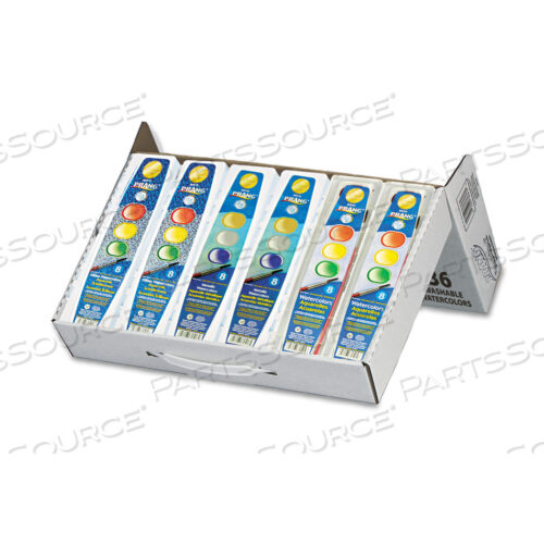 OEM#: 80519 ПОЛУВЛАЖНАЯ МОЮЩАЯСЯ АКВАРЕЛЬ КЛАССИЧЕСКАЯ, БЛЕСК И МЕТАЛЛИК, МАСТЕР-НАБОР, 8 РАЗНЫХ ЦВЕТОВ, ПАЛИТРА-ЛОТОК, 36 НАБОРОВ/КОРОБКА от Prang