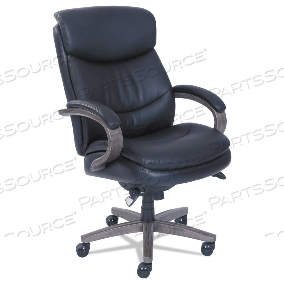 OEM#: 48962AWOODBURY HIGH-BACK EXECUTIVE CHAIR, SUPPORTS UP TO 300 LB, 20.25 TO 23.25 SEAT HEIGHT, BLACK SEAT/BACK, WEATHERED GRAY BASE by La-Z Boy