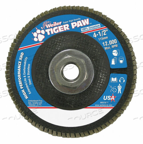 OEM#: 98806H7345 FLAP DISC TYPE 27 4-1/2IN. DIA. 40 GRIT by Weiler