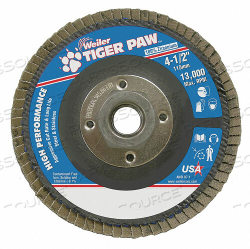 OEM#: 98812H7356 FLAP DISC TYPE 27 4-1/2IN. DIA. 60 GRIT by Weiler