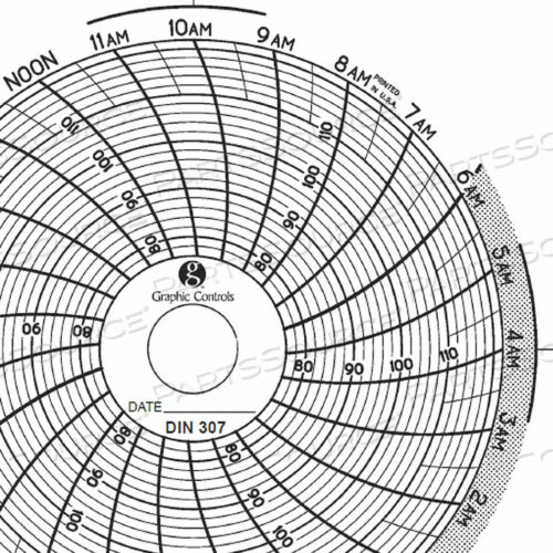 OEM#: CHART 307 КРУГЛАЯ БУМАЖНАЯ ДИАГРАММА 1 ДЕНЬ PK60 от Graphic Controls, LLC