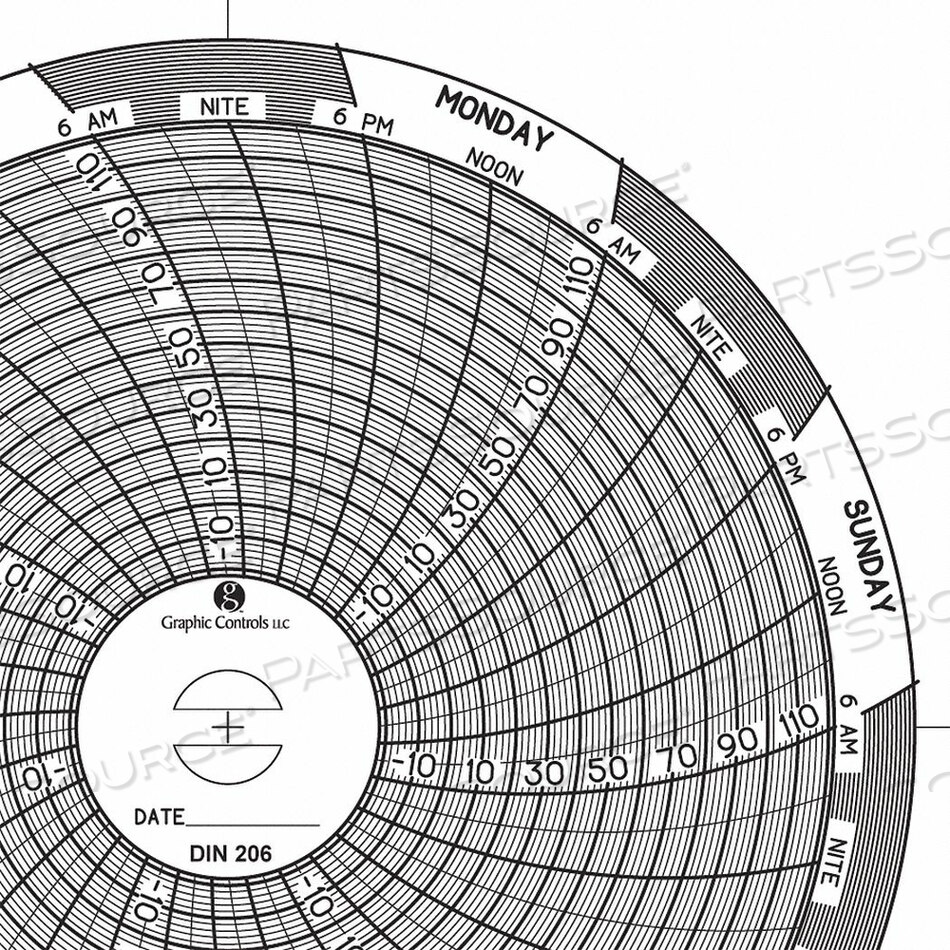 OEM#: CHART 206CIRCULAR PAPER CHART 7 DAY PK60 от Graphic Controls, LLC