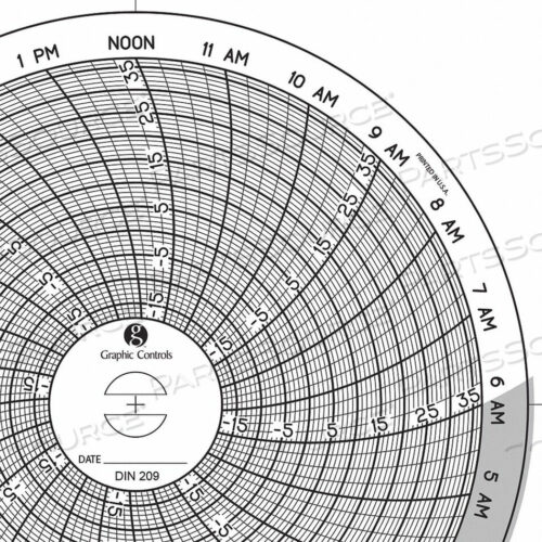 OEM#: CHART 209 КРУГЛАЯ БУМАЖНАЯ ДИАГРАММА 1 ДЕНЬ PK60 от Graphic Controls, LLC