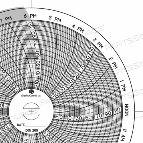 OEM#: CHART 205 КРУГЛАЯ БУМАЖНАЯ ДИАГРАММА 1 ДЕНЬ PK60 от Graphic Controls, LLC