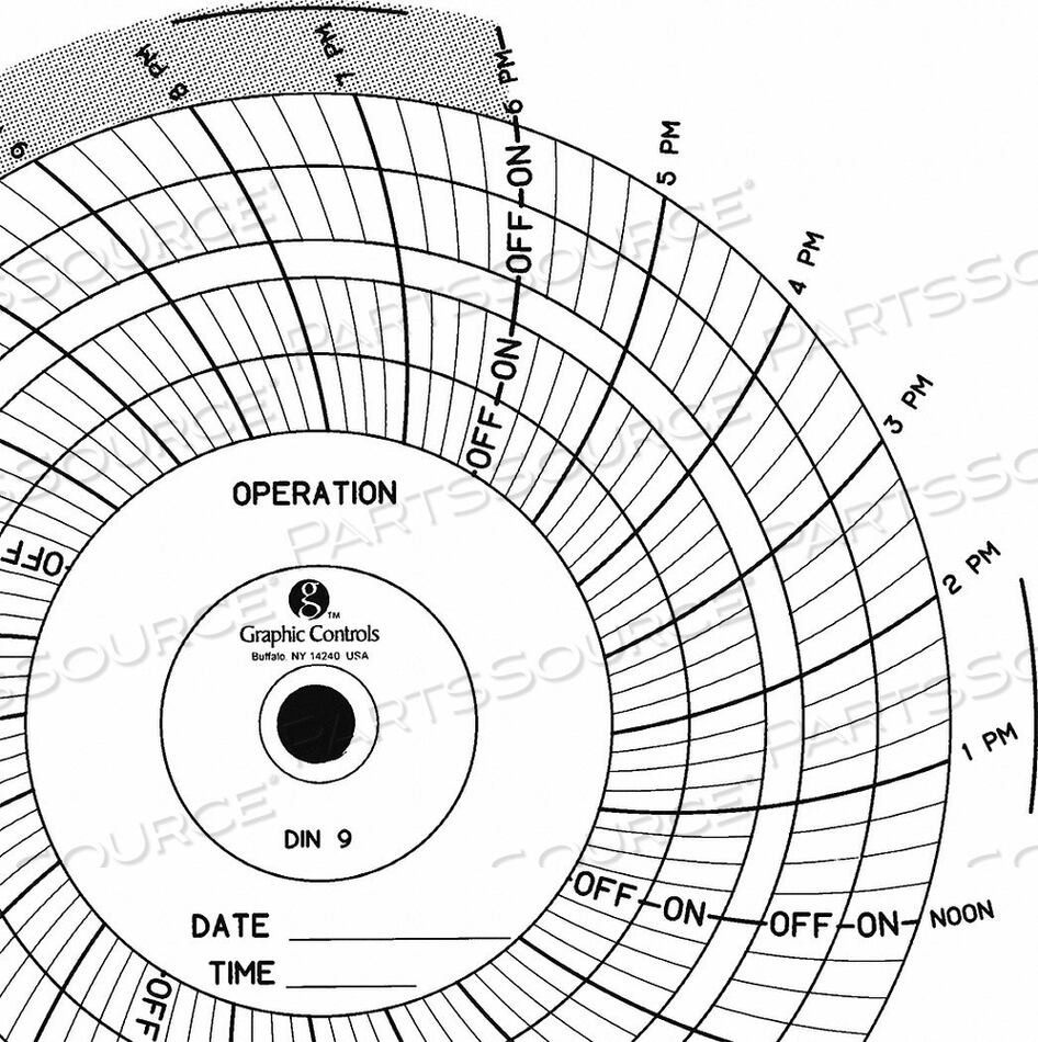 OEM#: CHART 009 КРУГЛАЯ БУМАЖНАЯ ДИАГРАММА 1 ДЕНЬ PK60 от Graphic Controls, LLC
