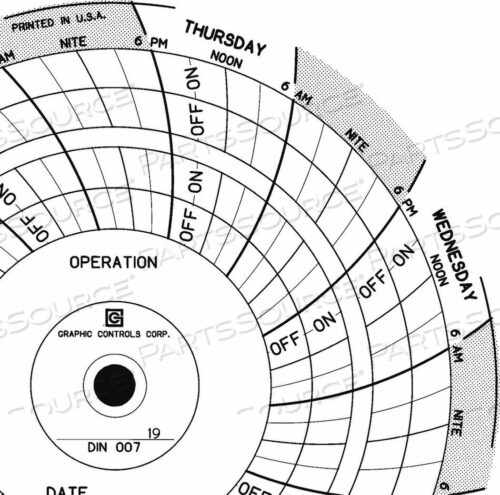 OEM#: CHART 007CIRCULAR PAPER CHART 7 DAY PK60 от Graphic Controls, LLC