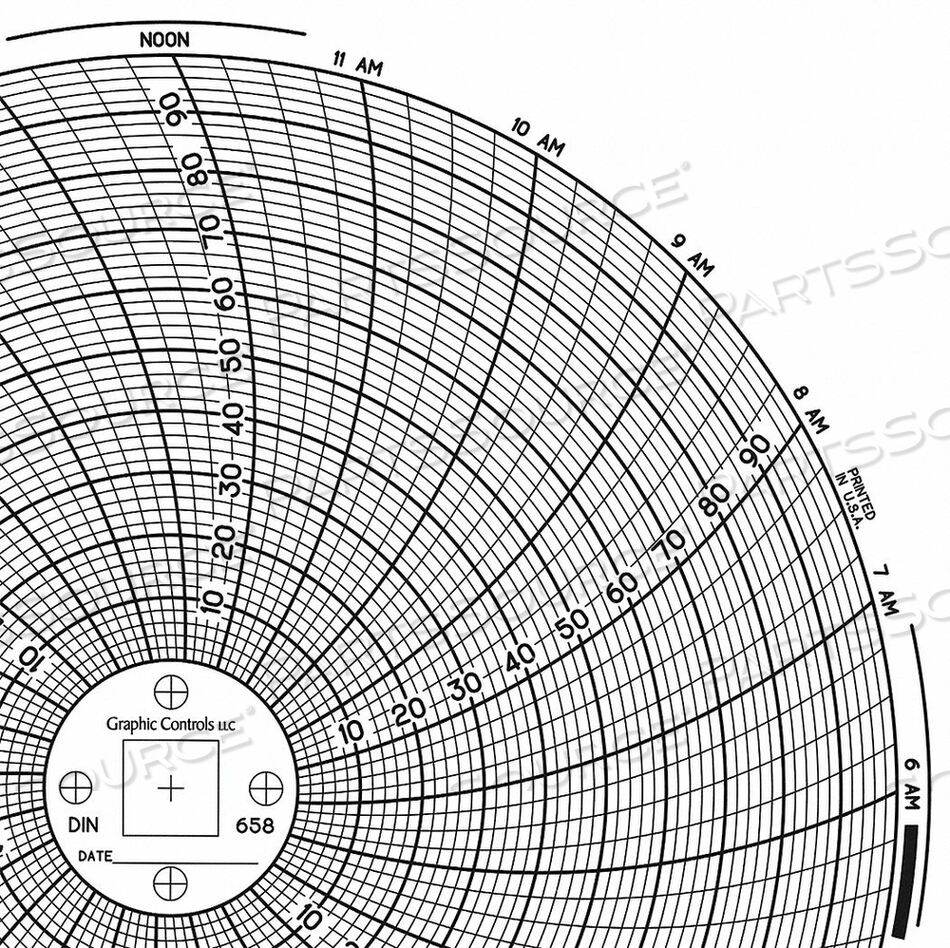OEM#: CHART 658 КРУГЛАЯ БУМАЖНАЯ ДИАГРАММА 1 ДЕНЬ PK60 от Graphic Controls, LLC