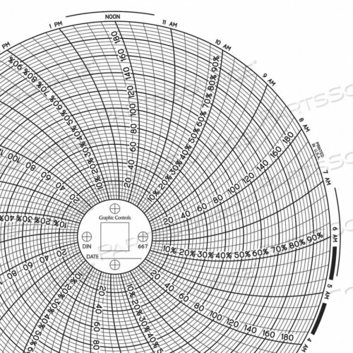 OEM#: CHART 667 КРУГЛАЯ БУМАЖНАЯ ДИАГРАММА 1 ДЕНЬ PK60 от Graphic Controls, LLC