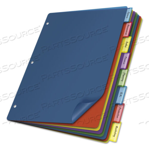 OEM#: 84019POLY INDEX DIVIDERS, 8-TAB, 11 X 8.5, АССОРТИМЕНТ, 4 НАБОРА от Cardinal