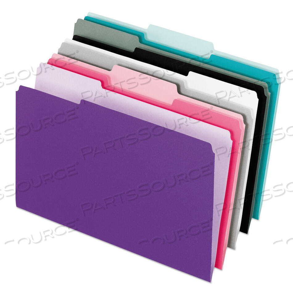 OEM#: 4210 1/3 ASST-2 ВНУТРЕННИЕ ПАПКИ ДЛЯ ФАЙЛОВ, ЯРЛЫКИ ШИРИНОЙ 1/3: АССОРТИ, ФОРМАТ LETTER, АССОРТИ ЦВЕТА: АКВАРЕЛЬНЫЙ/ЧЕРНЫЙ/СЕРЫЙ/РОЗОВЫЙ/ФИОЛЕТОВЫЙ, 100 ШТ./КОРОБКА от Esselte Pendaflex Corp.