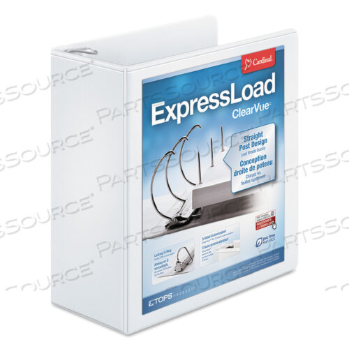 OEM#: 49140ПАПКА-ПАПКА EXPRESSLOAD CLEARVUE С D-ОБРАЗНЫМИ КОЛЬЦАМИ, 3 КОЛЬЦА, ВМЕСТИМОСТЬЮ 4, 11 X 8,5, БЕЛАЯ от Cardinal
