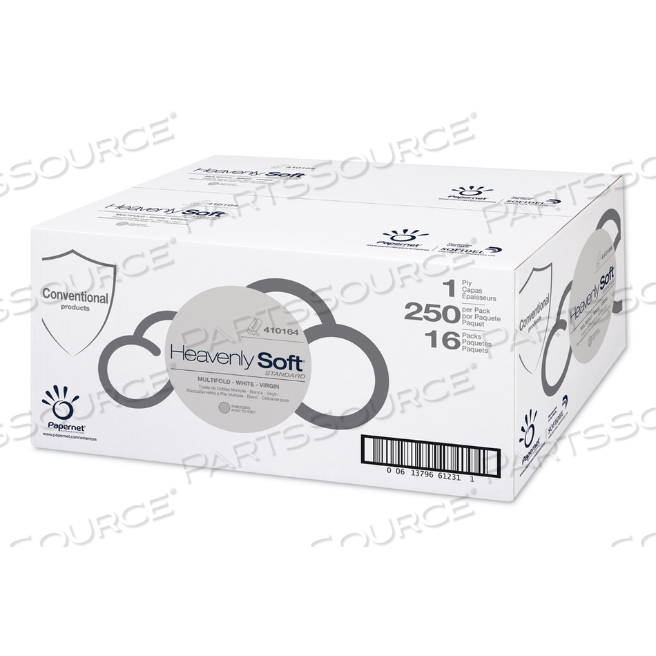 OEM#: 410164HEAVENLY SOFT МНОГОСЛОЖНОЕ БУМАЖНОЕ ПОЛОТЕНЦЕ, СТАНДАРТНОЕ, 4,5 X 9,5, БЕЛОЕ, 250/УПАК, 16 УПАКОВОК/КОРОБКА от Papernet