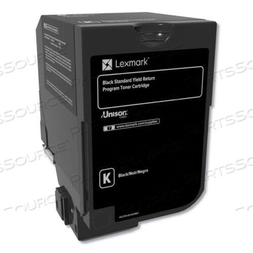 OEM#: 74C1SK074C1SK0 ПРОГРАММА ВОЗВРАТА ТОНЕРА UNISON, РЕСУРС 7000 СТРАНИЦ, ЧЕРНЫЙ от Lexmark