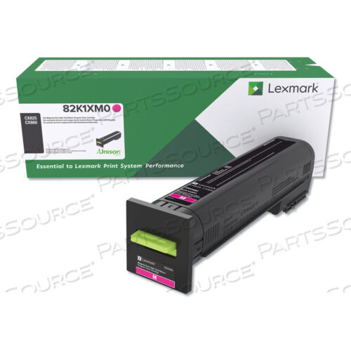 OEM#: 82K1XM082K1XM0 RETURN PROGRAM UNISON EXTRA HIGH-YIELD TONER, 22,000 PAGE-YIELD, MAGENTA by Lexmark