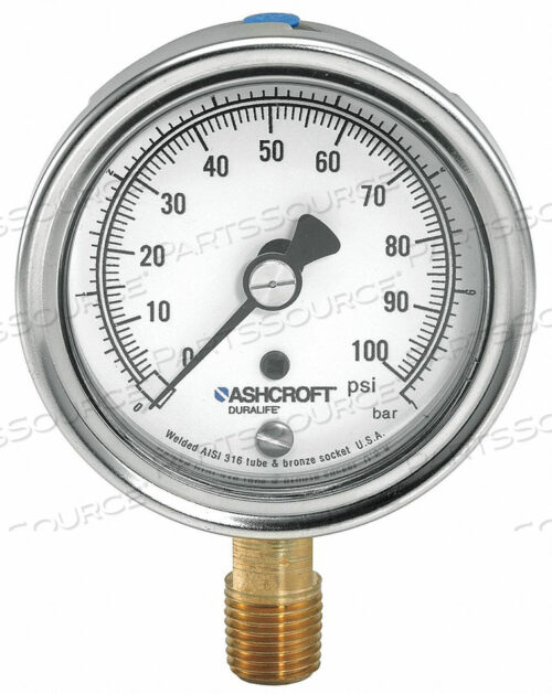 OEM#: 351009AWL02L100#МАНОМЕТР ДАВЛЕНИЯ 1/4 ДЮЙМА NPT НИЖНИЙ 3-1/2 ДЮЙМА от Ashcroft Inc.