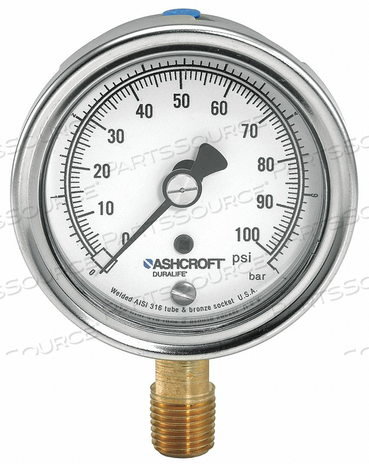 OEM#: 351009AWL02L100#МАНОМЕТР ДАВЛЕНИЯ 1/4 ДЮЙМА NPT НИЖНИЙ 3-1/2 ДЮЙМА от Ashcroft Inc.
