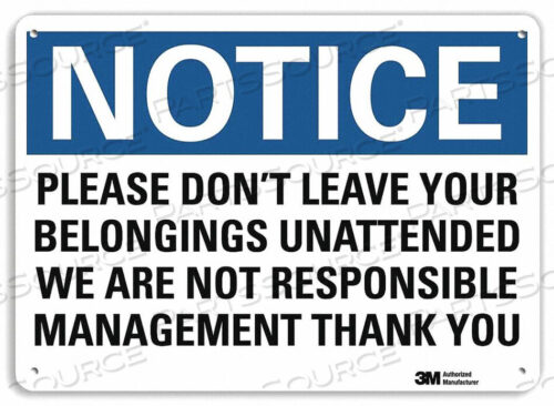 OEM#: U5-1450-RA_14X10NOTICESIGN RECYCLDREFLECALUM 14INWX10INH by Lyle Signs Inc.