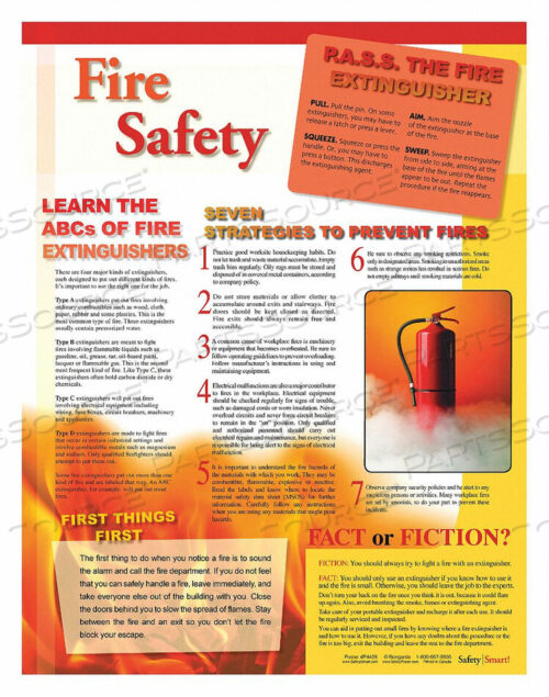 OEM#: P4439SAFETY POSTER FIRE SAFETY ENG by SafetyPoster