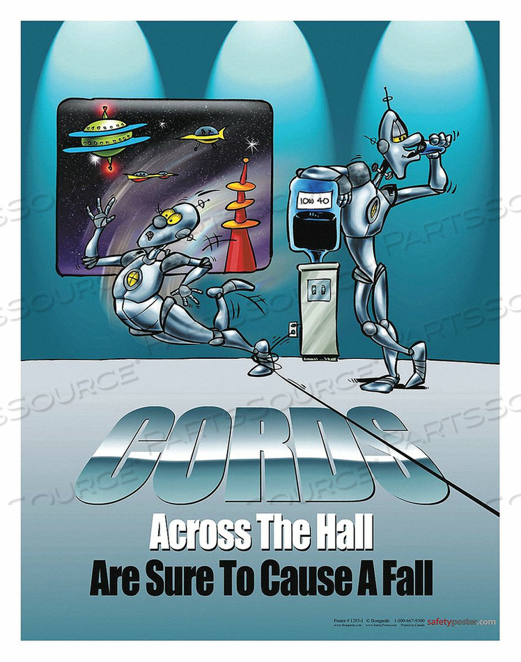 OEM#: P1285ПЛАКАТ БЕЗОПАСНОСТИ ШНУРЫ ПО ВСЕМУ КОРИДОРУ ENG от SafetyPoster