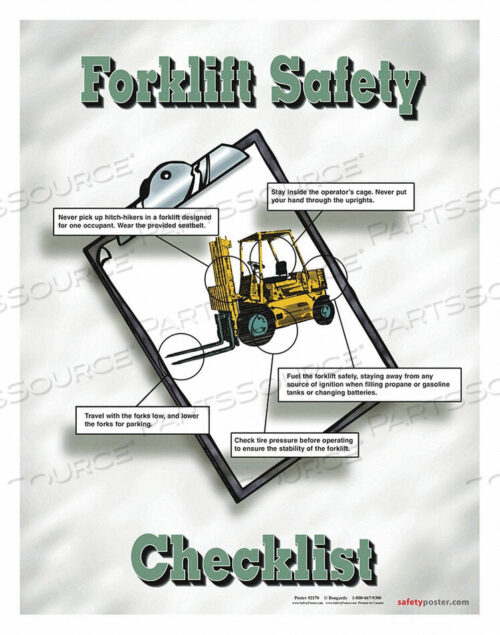 OEM#: P2170SAFETY PSTR FORKLIFT КОНТРОЛЬНЫЙ СПИСОК БЕЗОПАСНОСТИ EN от SafetyPoster