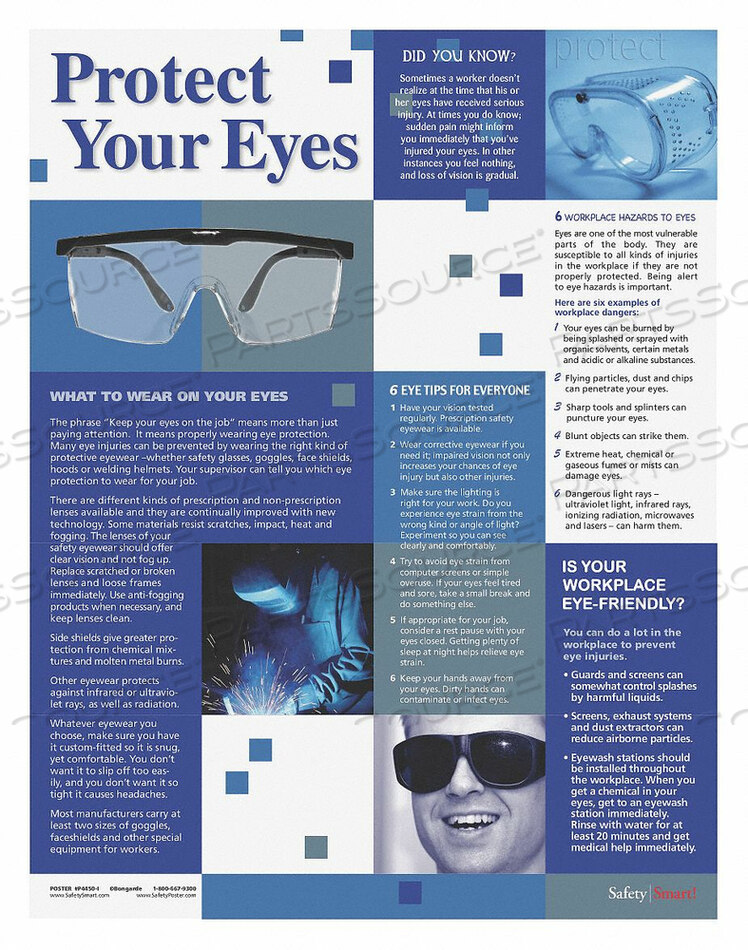 OEM#: P4607ПЛАКАТ ПО БЕЗОПАСНОСТИ ЗАЩИТИТЕ ГЛАЗА ENG от SafetyPoster