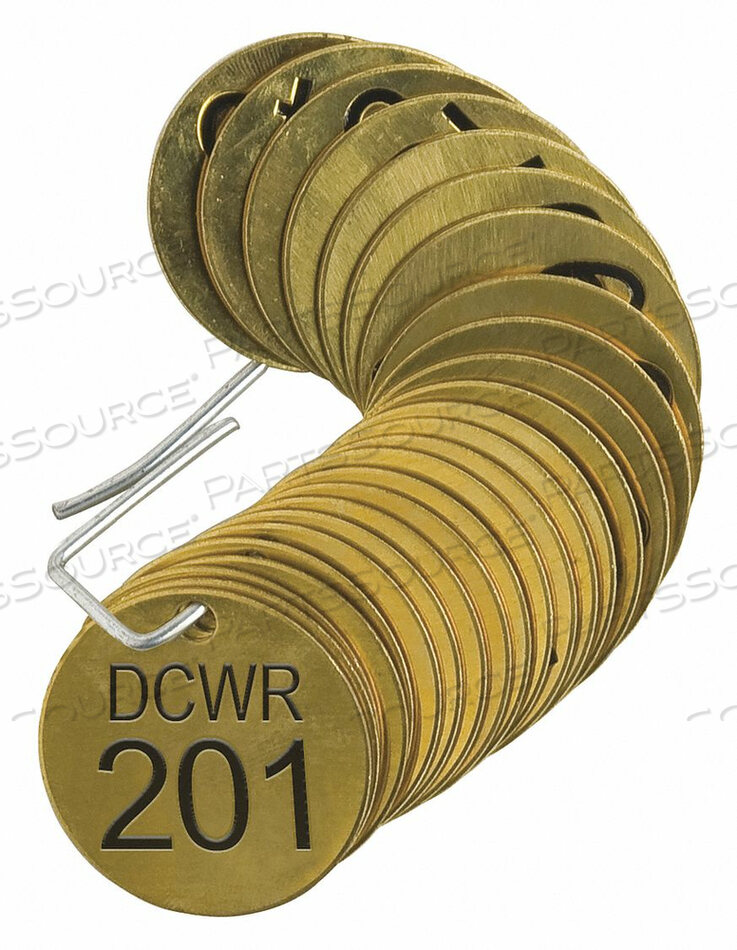 OEM#: 87339НОМЕРНОЙ БИРКИ ЛАТУНЬ DCWR 201-225 PK25 от Brady Americas