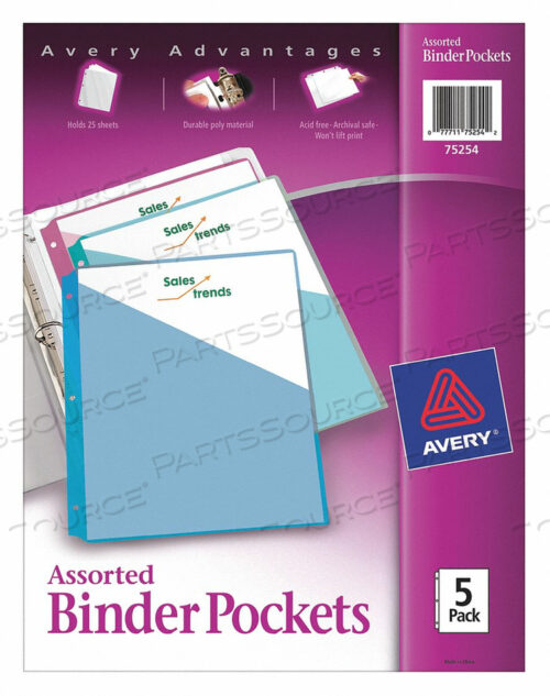 OEM#: AVE75254КАРМАНЫ ДЛЯ БРОШЮРЫ АССОРТИМЕНТ PK5 от Avery
