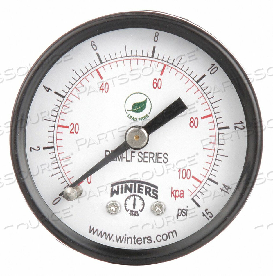 OEM#: PEM1425LFJ1386 МАНОМЕТР ДАВЛЕНИЯ 2 ДЮЙМА ОТ 0 ДО 15 PSI от Winters Instruments