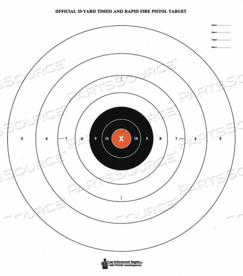 OEM#: B-8(P) OC-50BULLSEYE TARGET WITH ORANGE CENTER PK50 by LE Targets