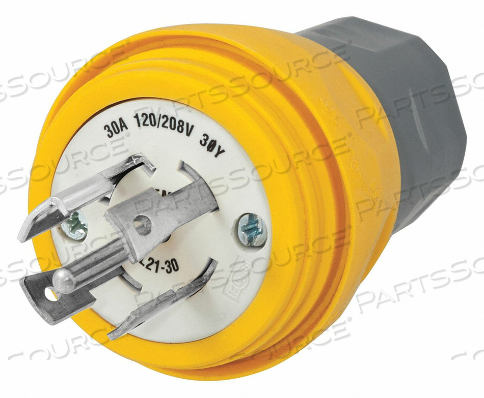OEM#: HBL28W81WT ВИЛКА L21-30P 30A 120/208VAC ЖЕЛТАЯ от Hubbell Incorporated, Wiring Device-Kellums
